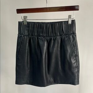 7 For All Mankind Black leather Mini Skirt